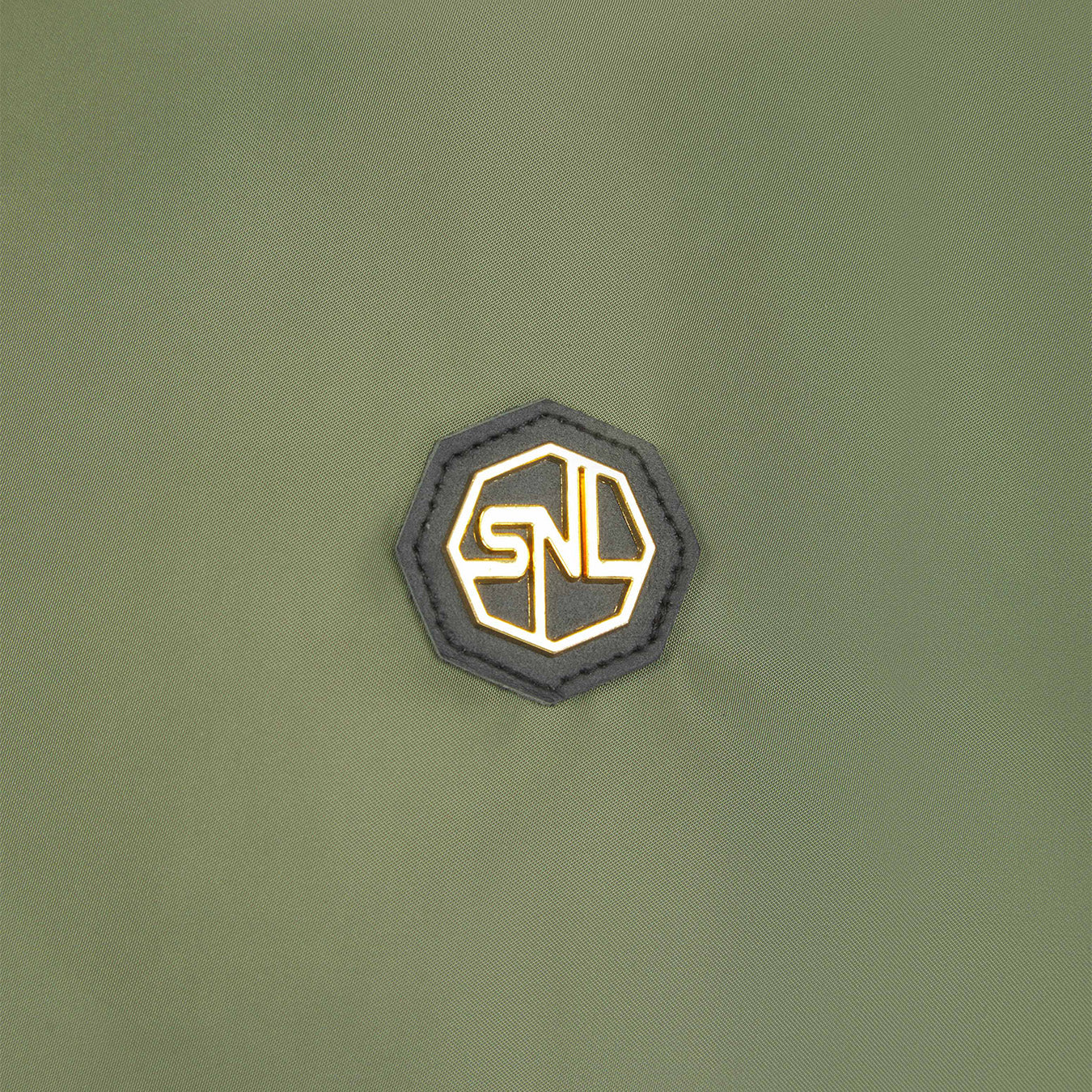 Essential Khaki Plated Logo Bomber Jacket