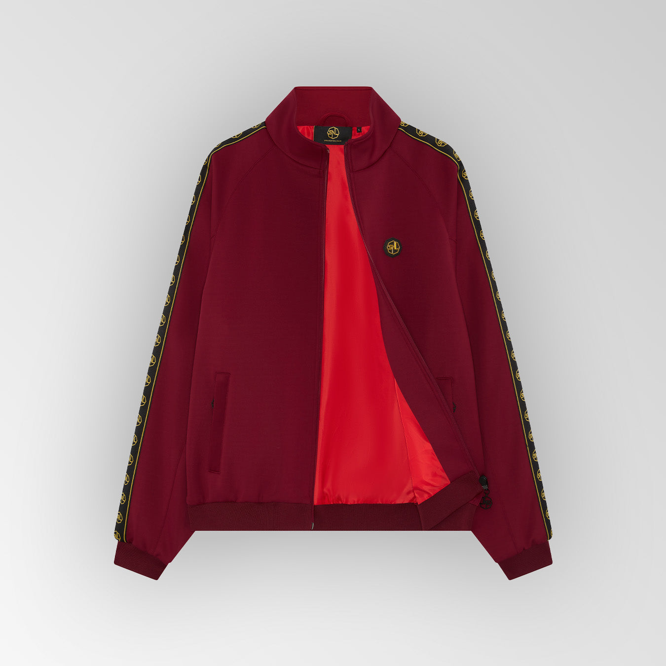 Burgundy Essential Plated Logo Track Jacket
