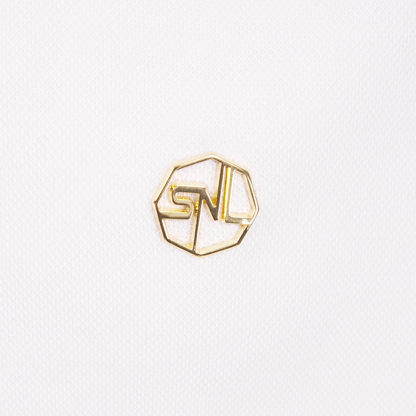 White Classic Plated Logo Polo Shirt