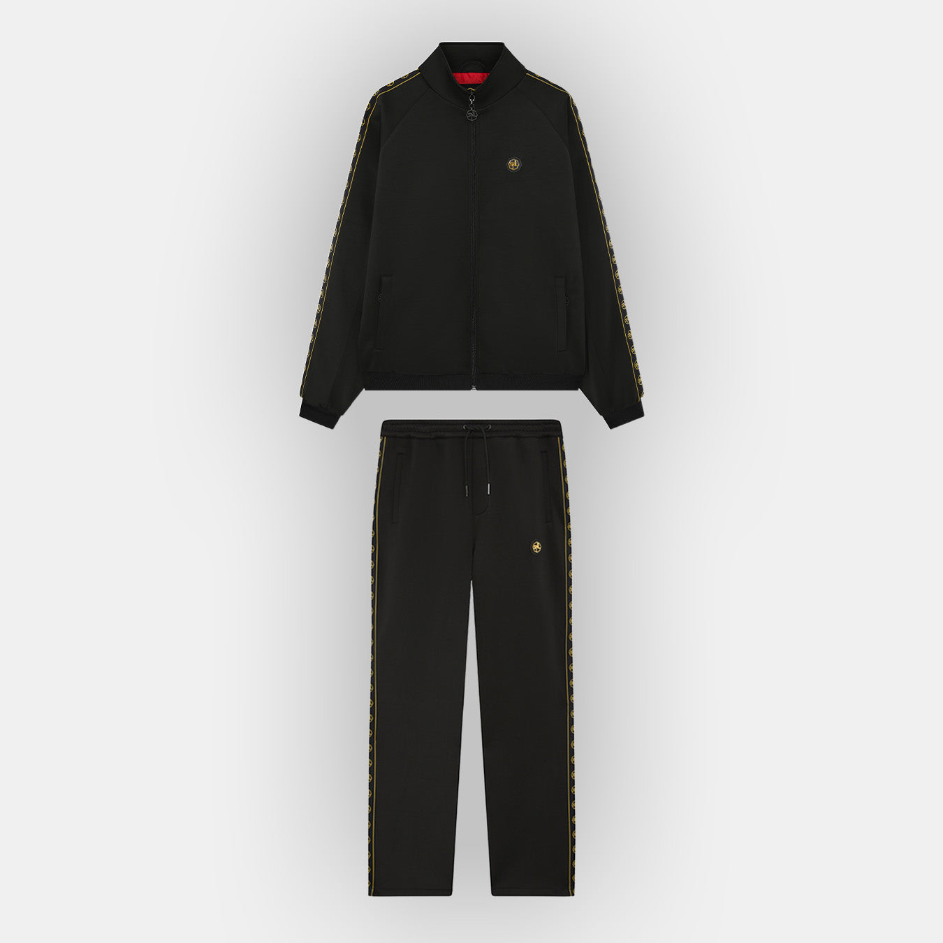 Black Essential Plated Logo Tracksuit