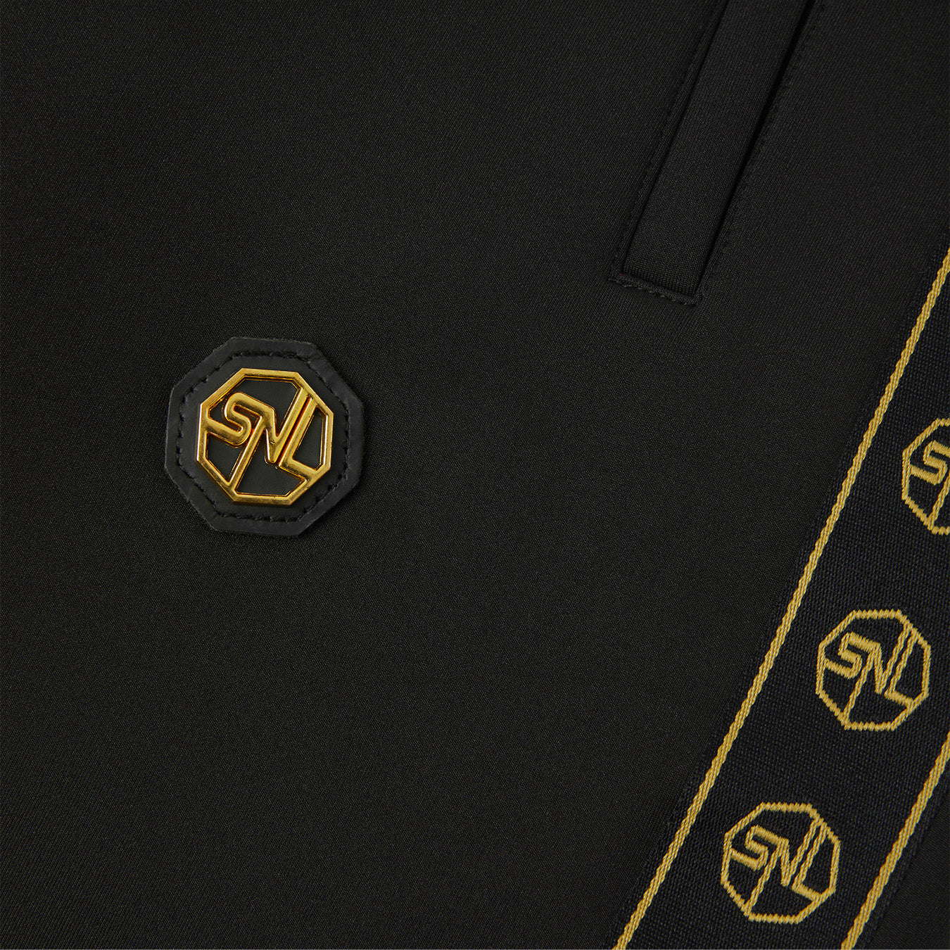 Black Essential Plated Logo Tracksuit