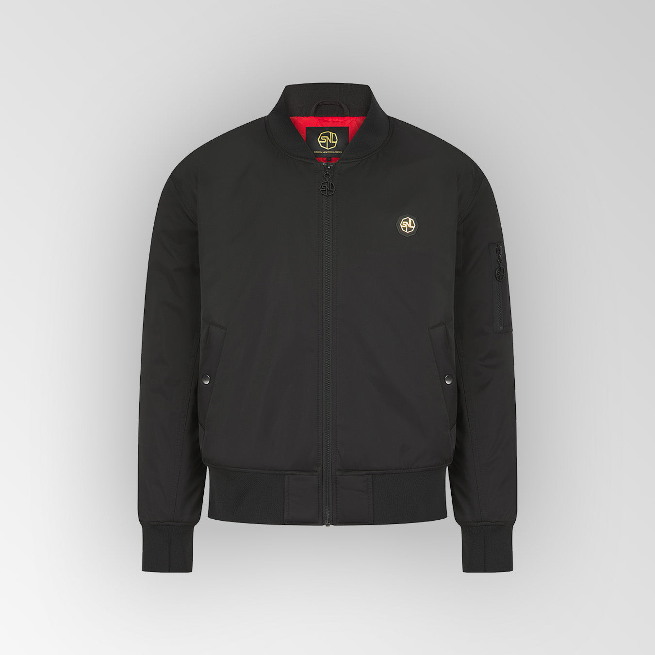 Black Essential Plated Logo Bomber Jacket