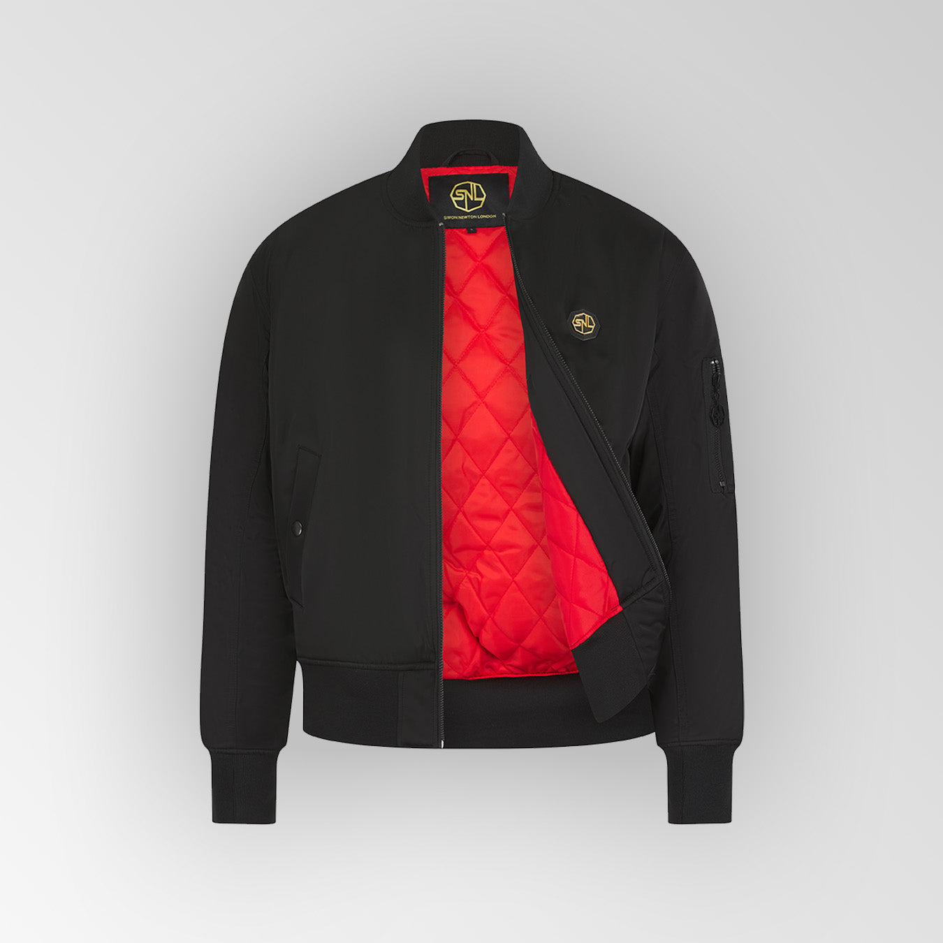 Black Essential Plated Logo Bomber Jacket