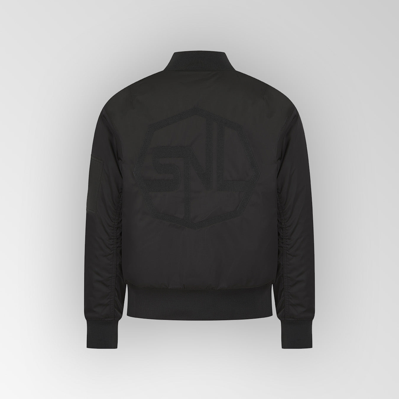 Black Essential Plated Logo Bomber Jacket