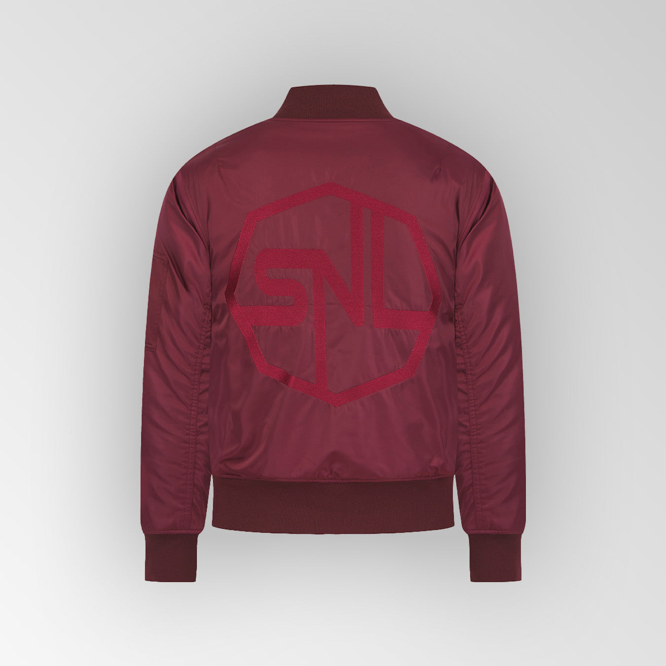 Essential Burgundy Plated Logo Bomber Jacket