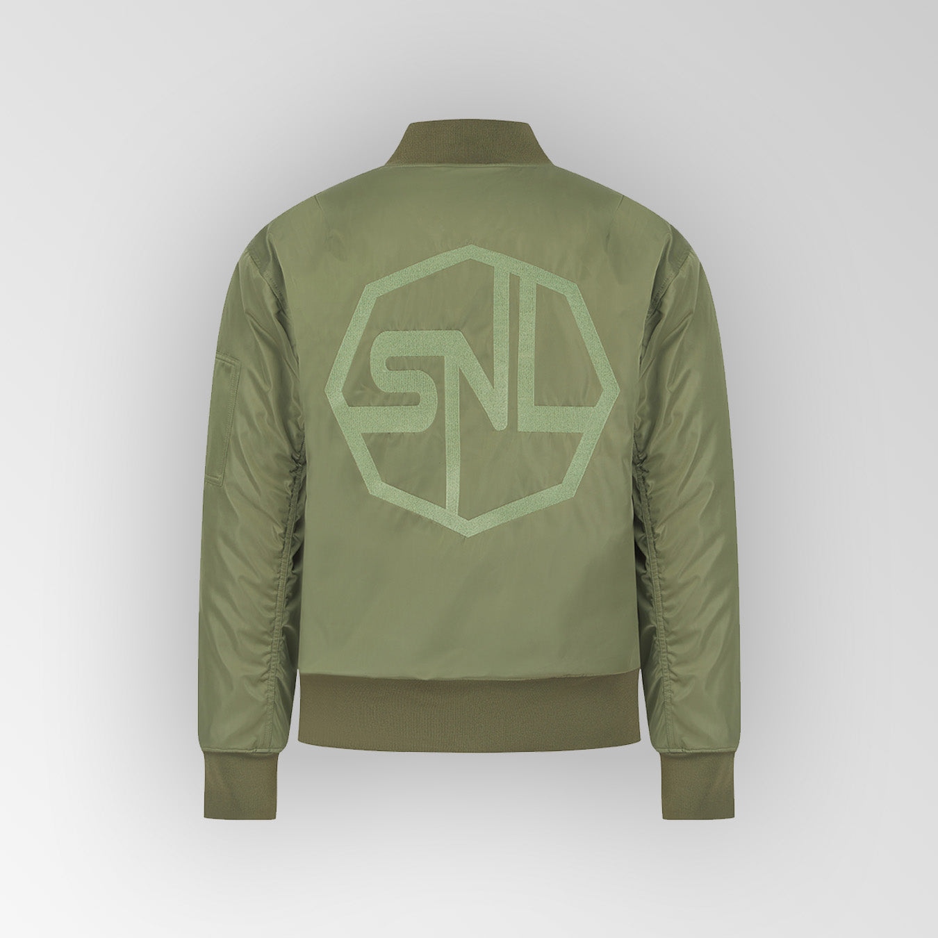 Essential Khaki Plated Logo Bomber Jacket