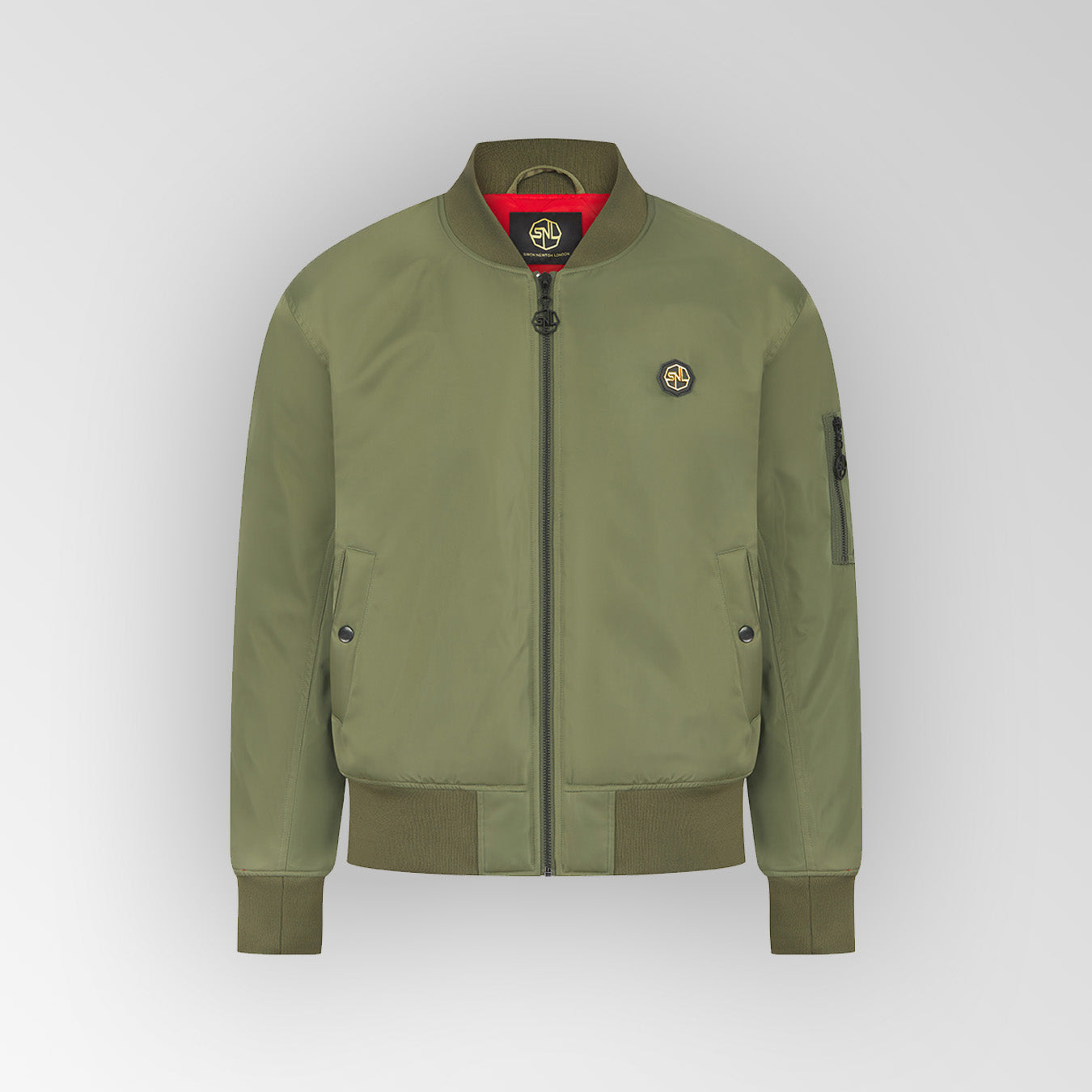 Essential Khaki Plated Logo Bomber Jacket