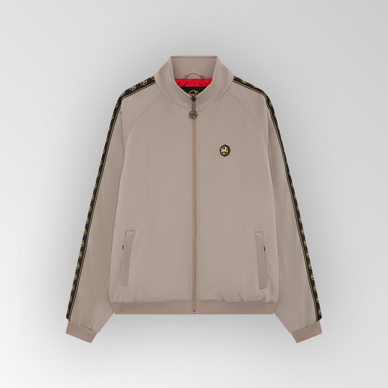 Beige Essential Plated Logo Track Jacket