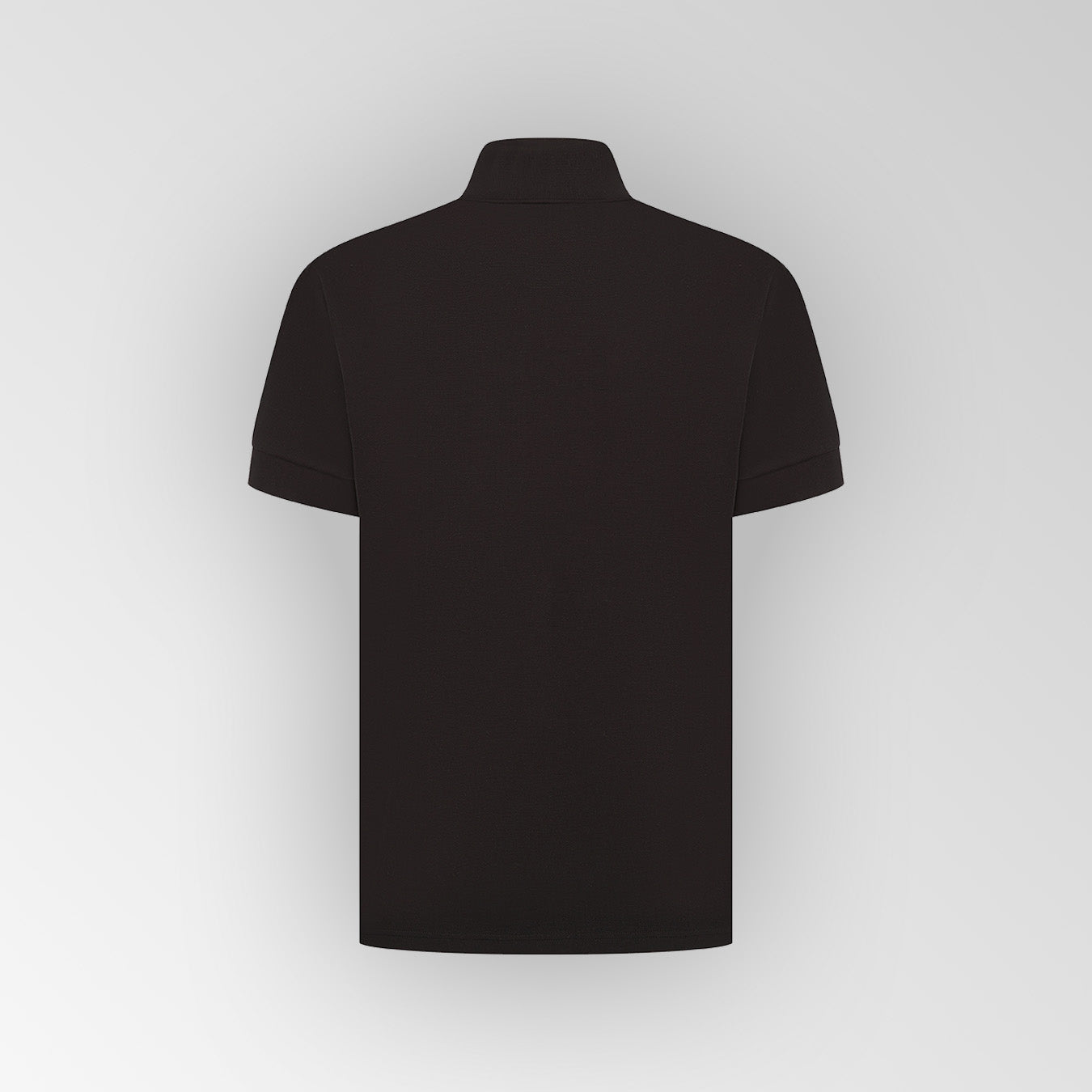 Black Classic Plated Logo Polo Shirt