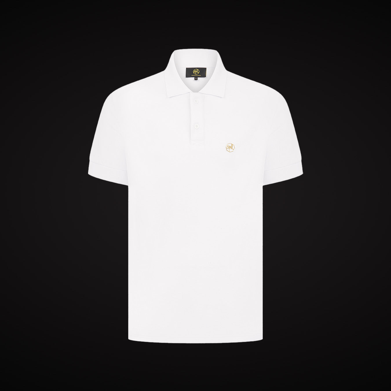 White Classic Plated Logo Polo Shirt